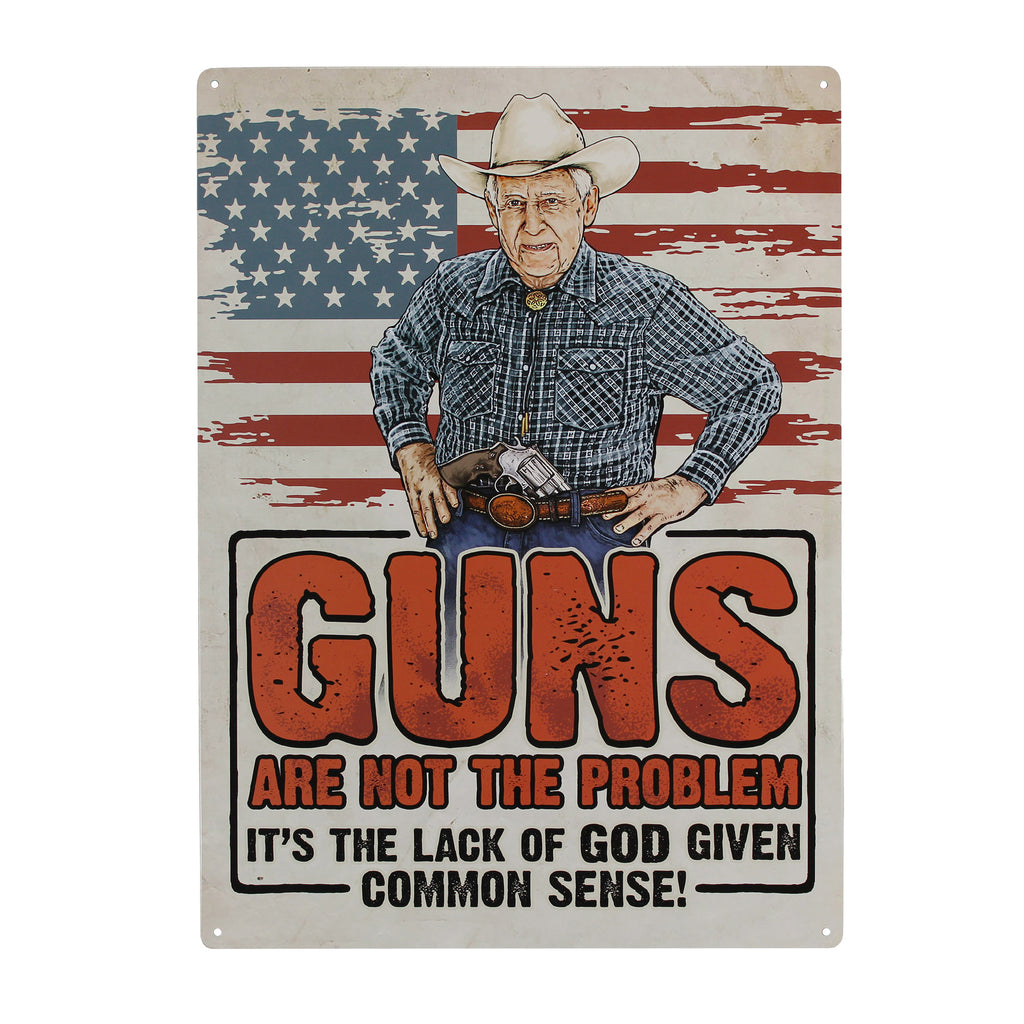 Metal Tin Signs, Funny, Vintage, Personalized 12-Inch x 17-Inch - Guns Are Not The Problem