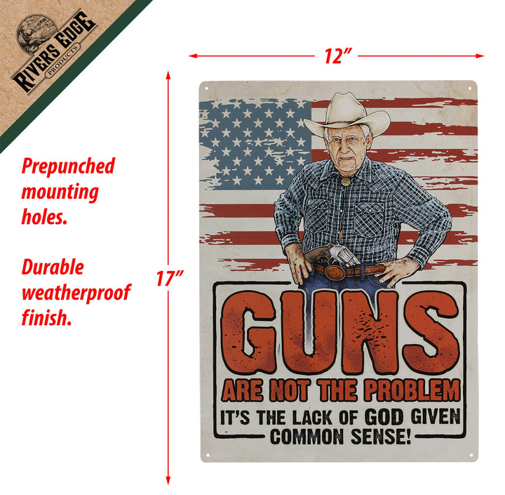 Metal Tin Signs Funny Vintage Personalized 12 Inch X 17 Inch Guns Are Not The Problem 1