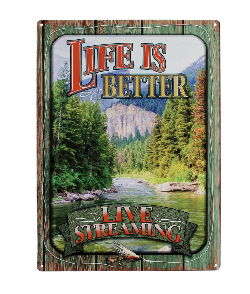 Metal Tin Signs Funny Vintage Personalized 12 Inch X 17 Inch Life Better Live Streaming