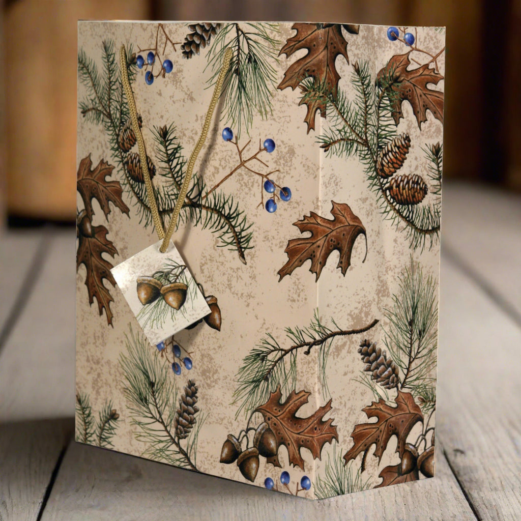 Gift Bag Medium - Acorn and Pine