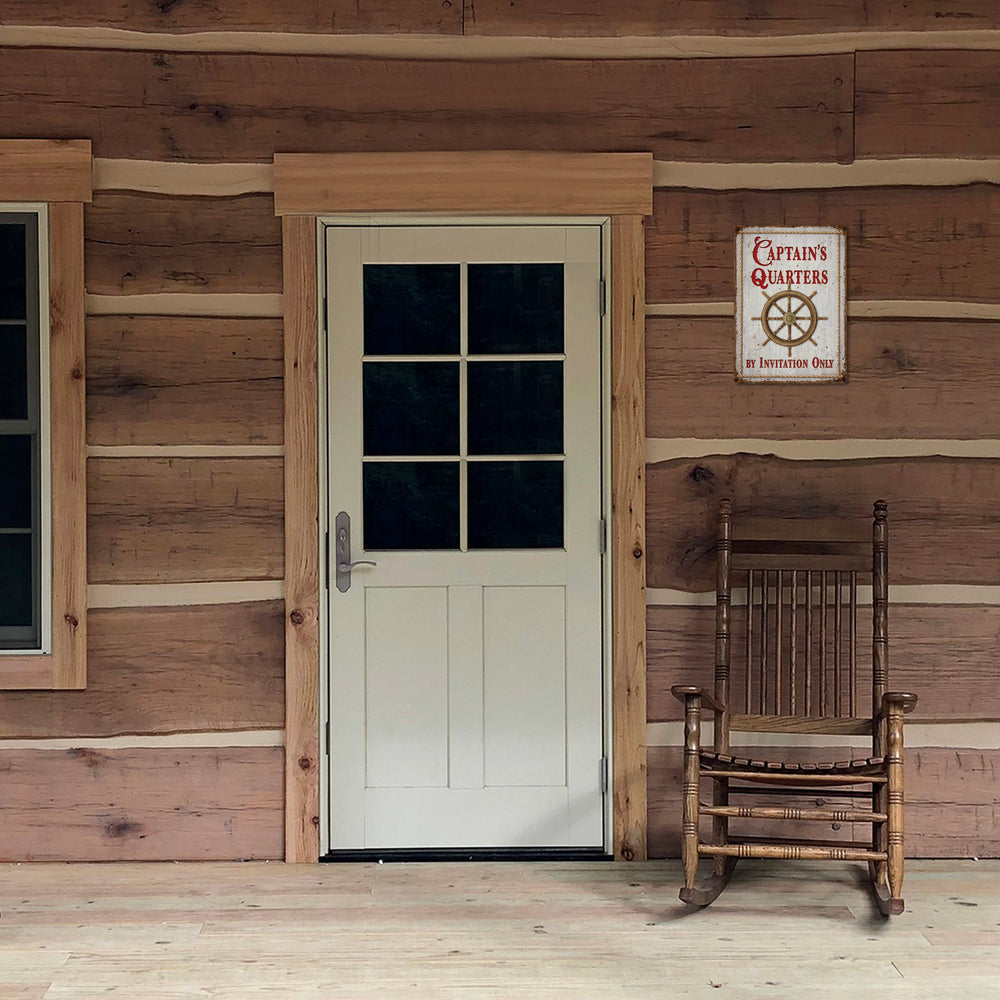 Tin Sign Captains Quarters Weatherproof With Pre Punched Holes For Hanging 12 By 17 Inches