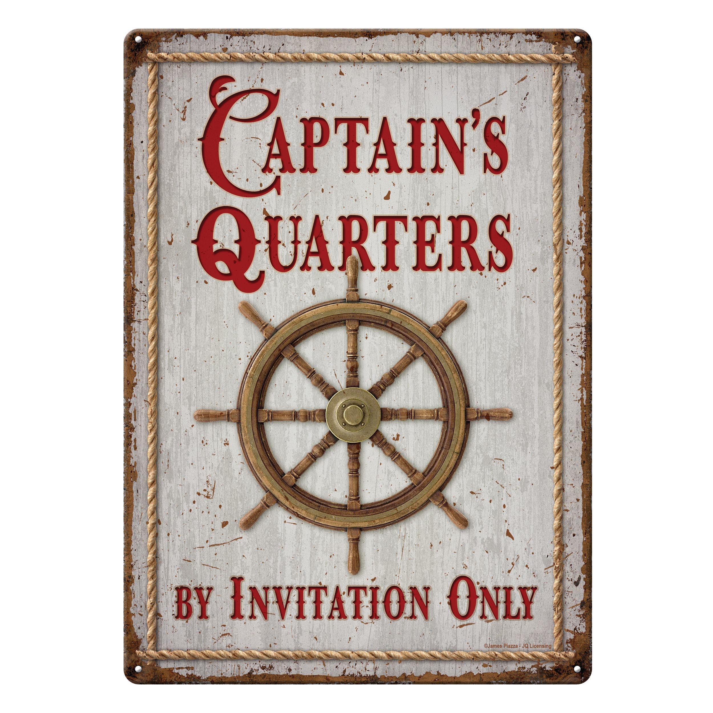 Metal Tin Signs, Funny, Vintage, Personalized 12-Inch x 17-Inch - Captain's  Quarters