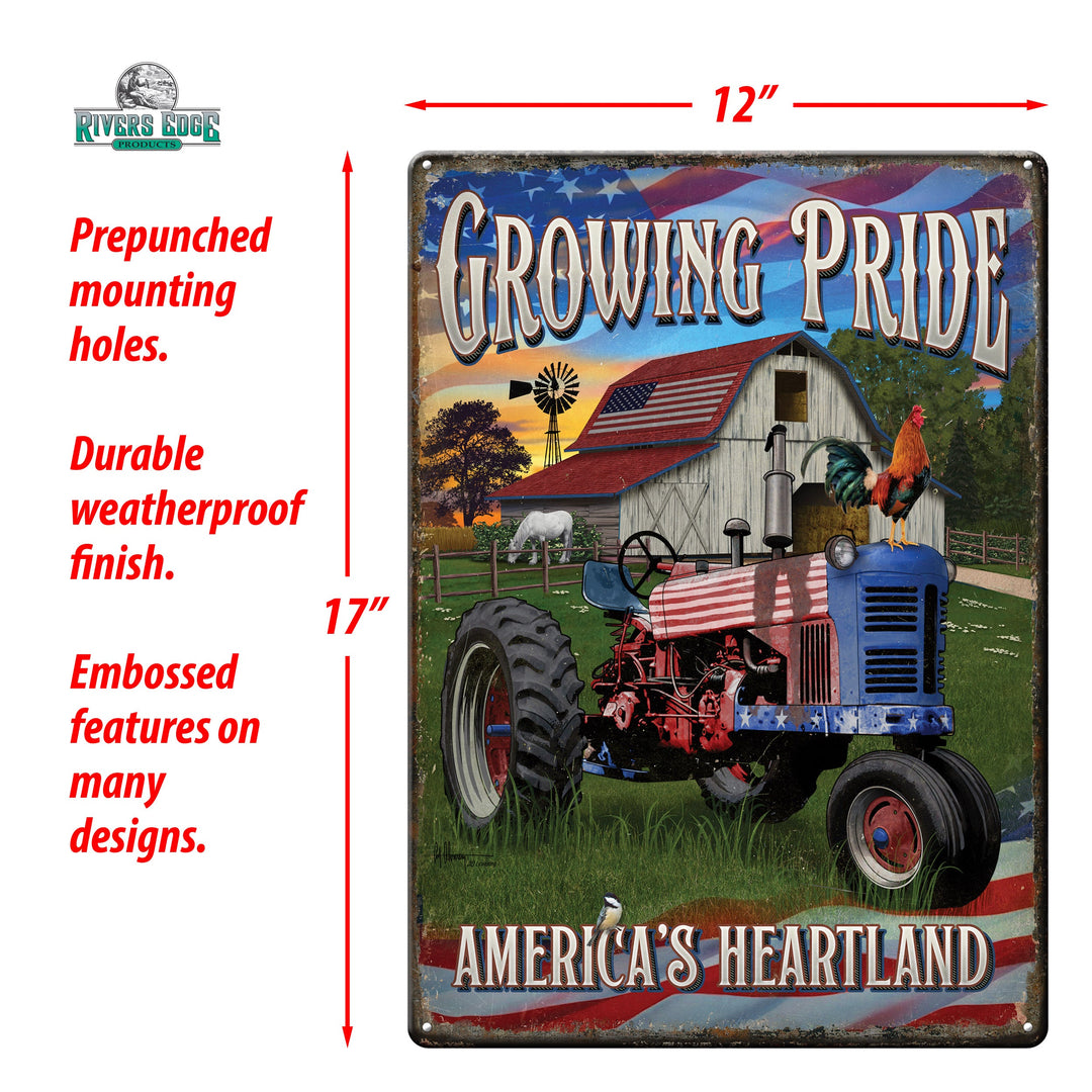Tin Sign Growing Pride Weatherproof With Pre Punched Holes For Hanging 12 By 17 Inches
