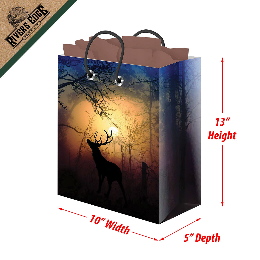 Gift Bag Medium With Tissue Paper Deer Forest