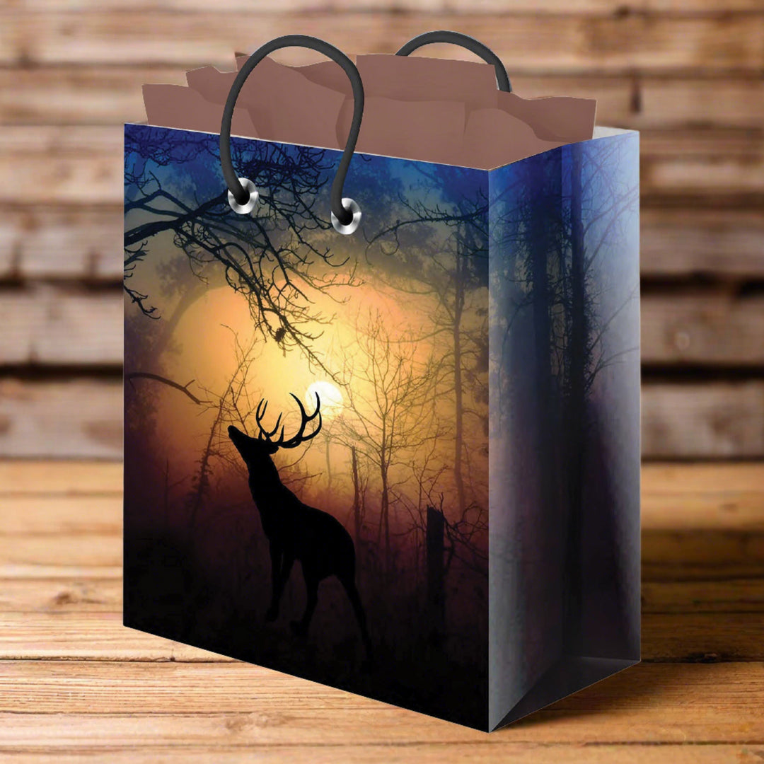 Gift Bag Medium With Tissue Paper Deer Forest