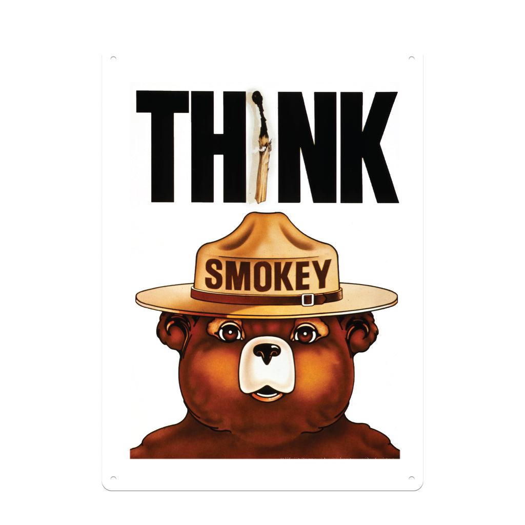 Metal Tin Signs, Funny, Vintage, Personalized 12-Inch x 17-Inch - Smokey "Think"