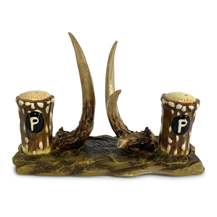 Salt And Pepper Shakers Deer Antlers Napkin Holder Ceramic Matching Set