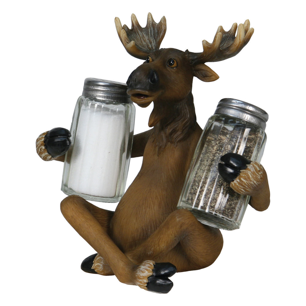 Salt and Pepper Shakers - Moose Holding