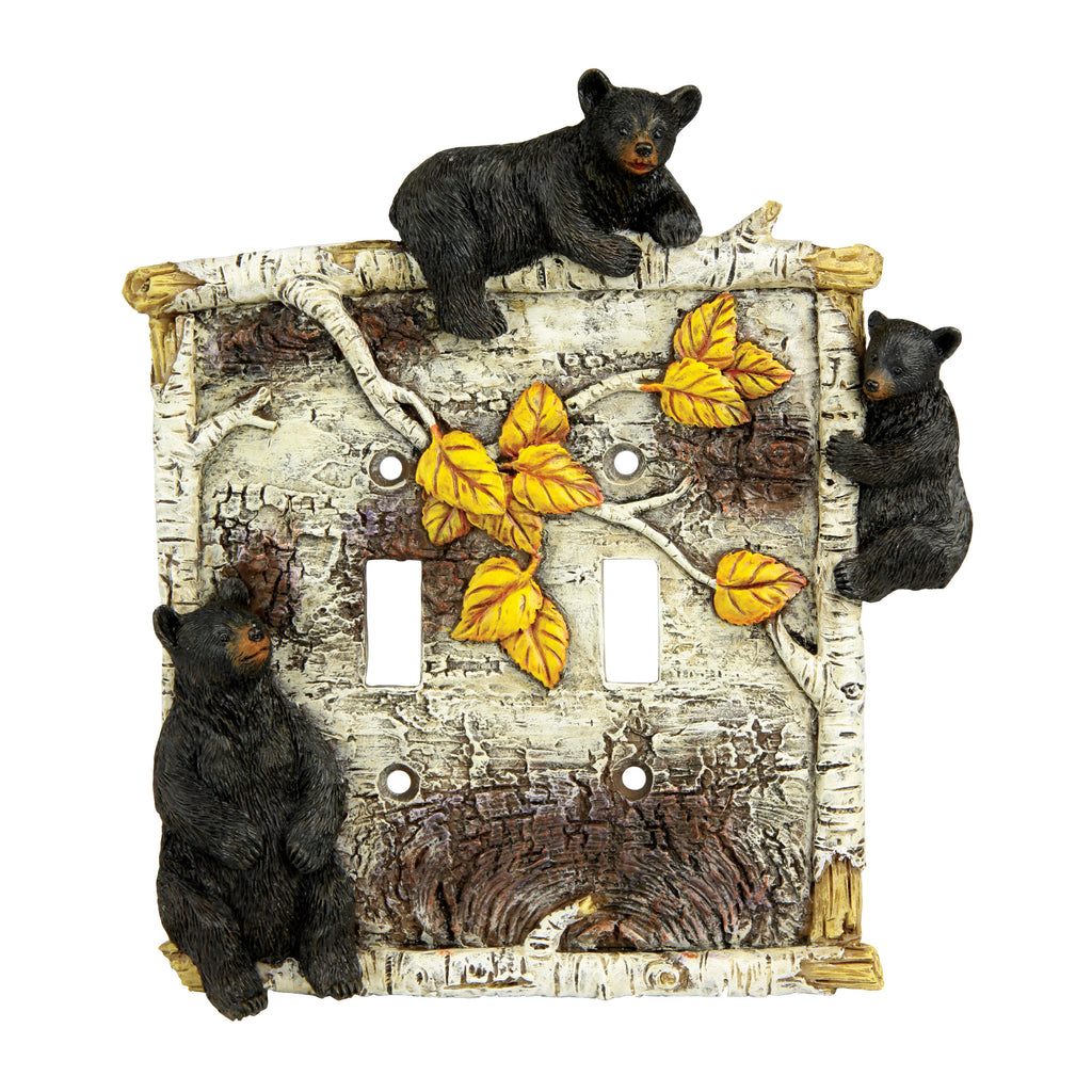 Electrical Cover Plate Switch Double - Birch Bear