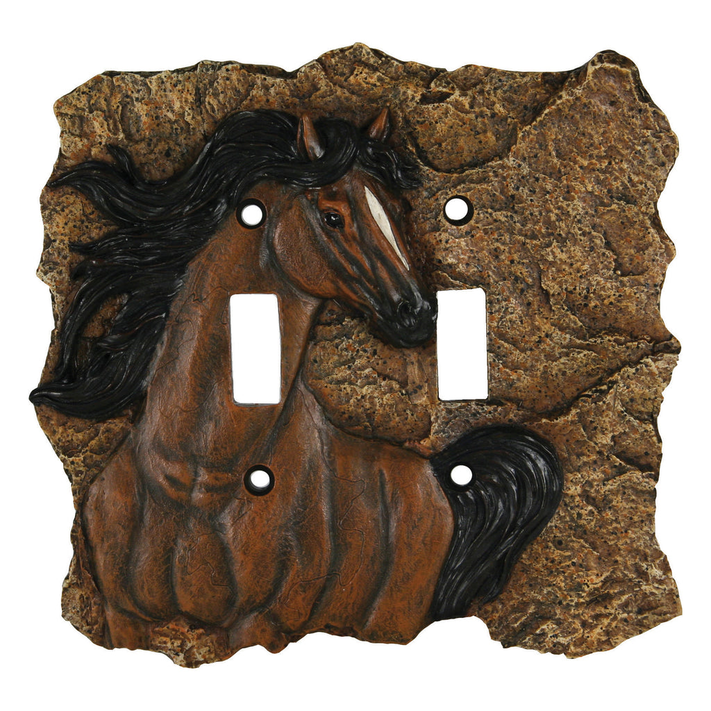Switch Plate Cover Double - Horse
