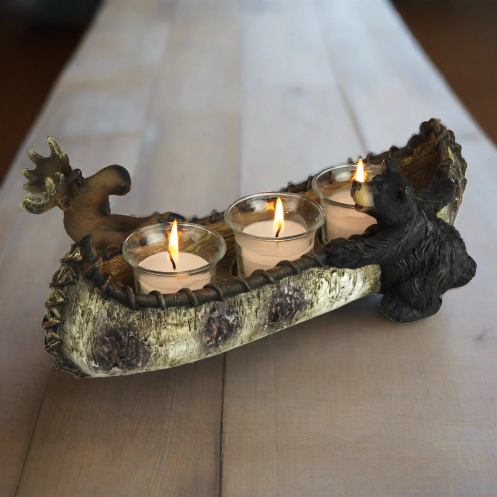 Candle Holder Bear And Moose