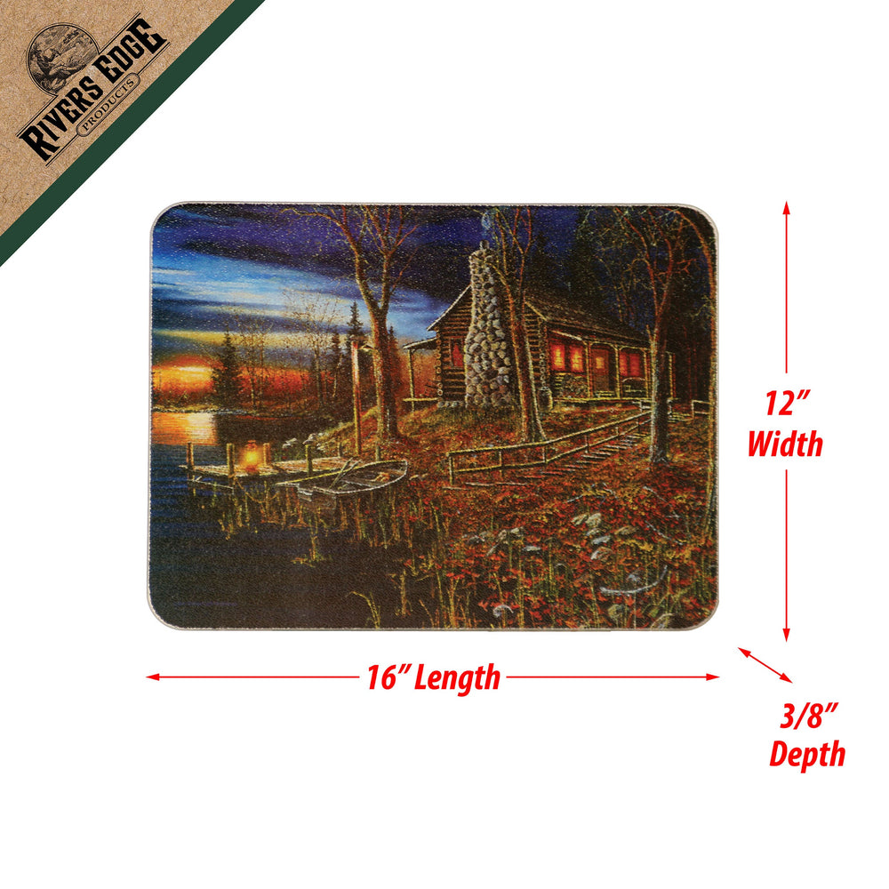 Cutting Board 12In X 16In Cabin Scene