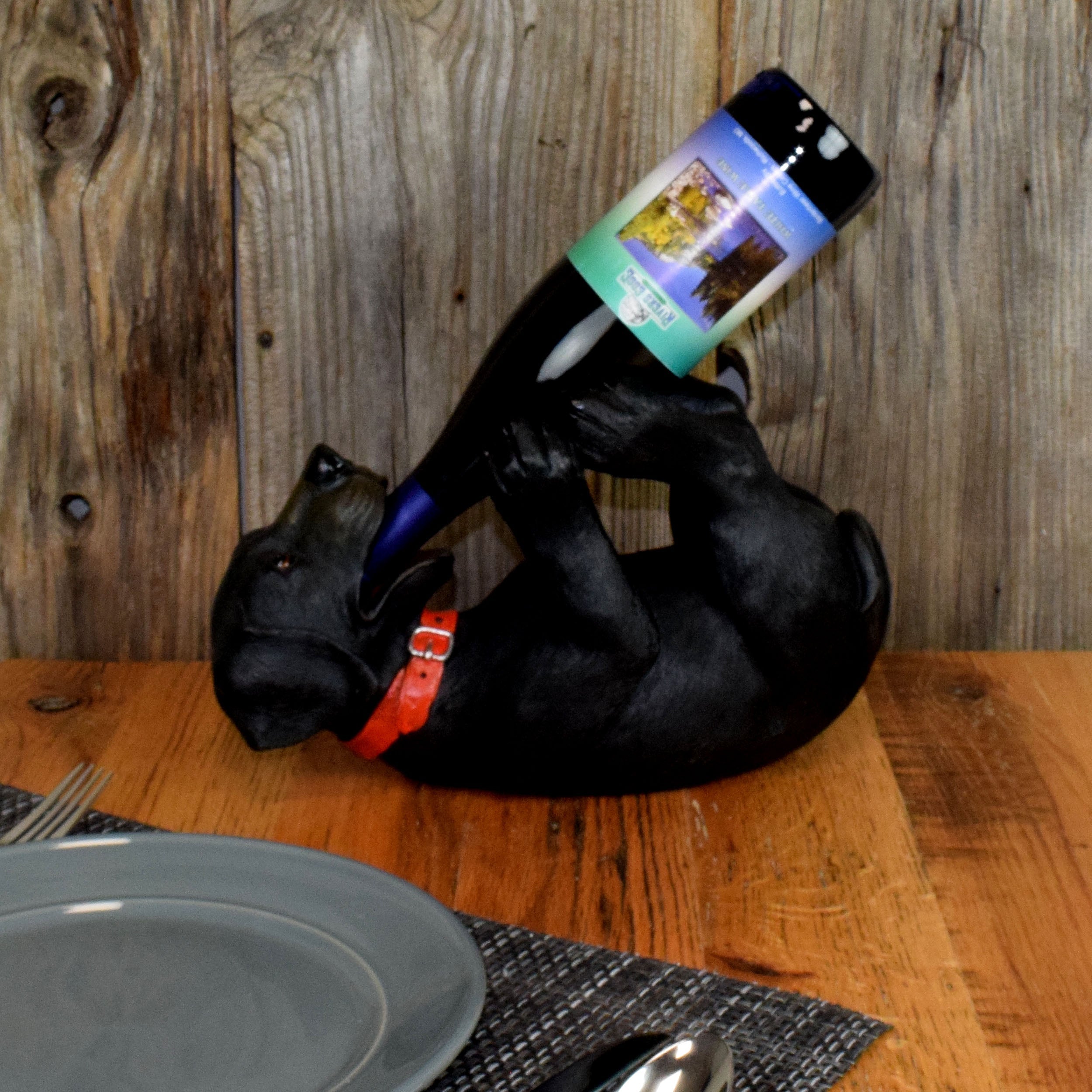 Black lab wine outlet holder