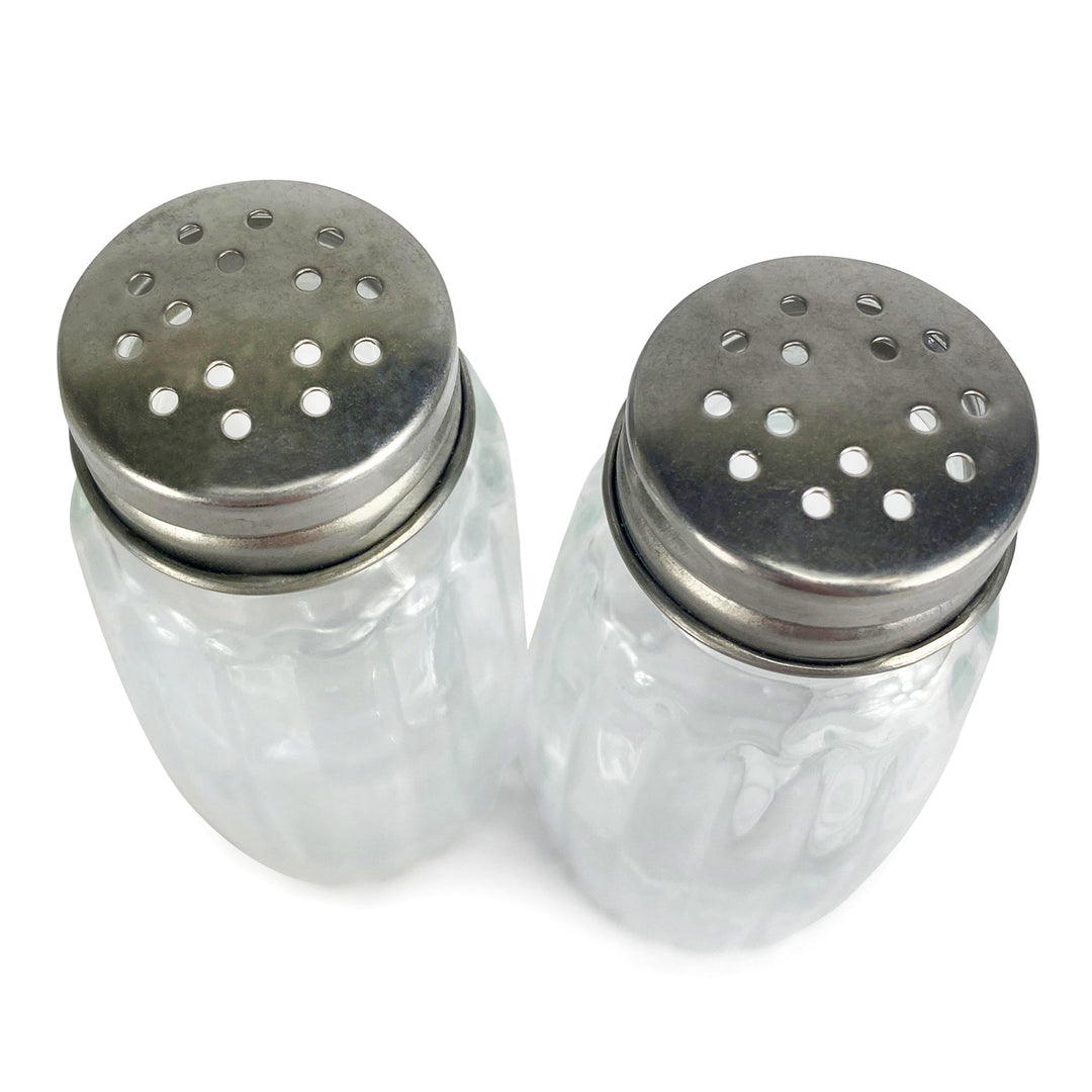 Salt And Pepper Shakers Creel Basket Poly Resin And Glass Matching Set